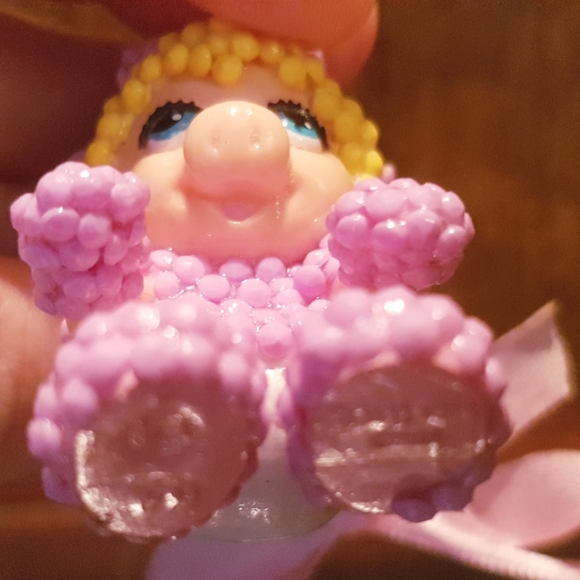 1986 Muppet Babies Miss Piggy Figure Hand Crafted Beaded Ornament Vintage - Picture 10 of 11